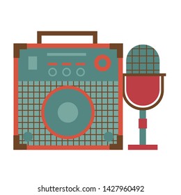 amplifier sound microphone instrument and equipment festival music vector illustration