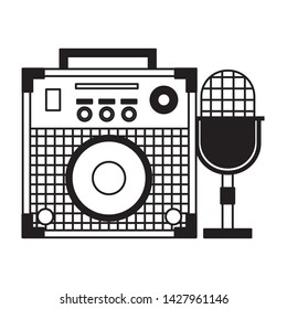 amplifier sound microphone instrument and equipment festival music vector illustration