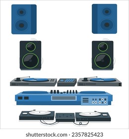 Amplifier sound system and music studio for production in radio industry. Audio tech, equipment and dj machine, amp or electronic device for song engineering, mixing and recording volume. 2439