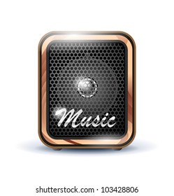 amplifier speaker icon on white