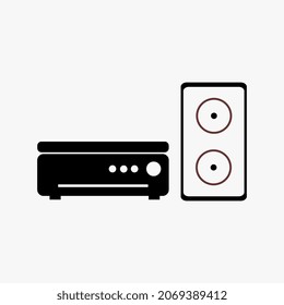 amplifier and speaker vector logo image illustration for simple home music