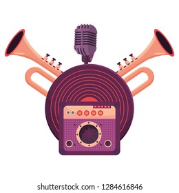 amplifier with trumpets