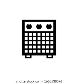 Amplifier vector icon in black solid flat design icon isolated on white background