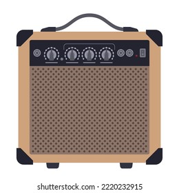 Amplifier vector illustration, isolated on white background. Brown amplifier icon. Color illustration.