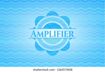 Amplifier water representation emblem background.