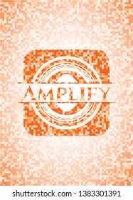 Amplify abstract orange mosaic emblem