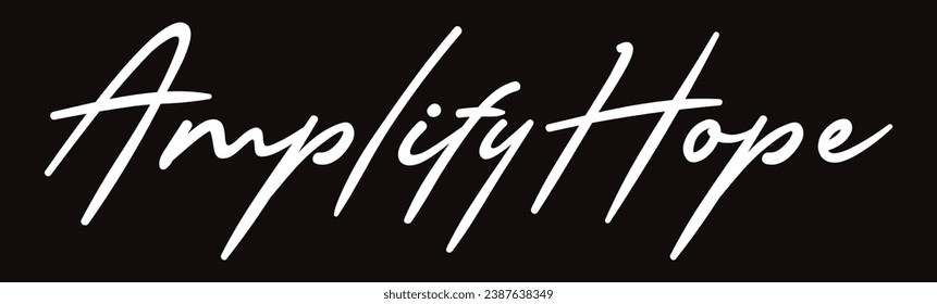 amplify hope text on black background.