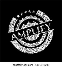 Amplify on chalkboard. Vector Illustration. Detailed.