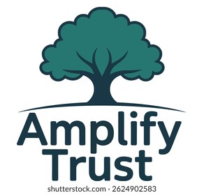 Amplify Trust Logo Tree Symbol für Wachstum, Stabilität der Gemeinschaft