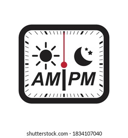 AM/PM icon isolated on white background vector illustration.