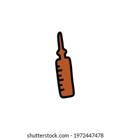 ampoule doodle icon, vector illustration