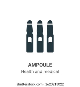 Ampoule glyph icon vector on white background. Flat vector ampoule icon symbol sign from modern health and medical collection for mobile concept and web apps design.