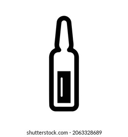 ampoule icon. Black vector graphics.