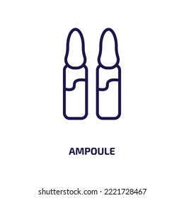 ampoule icon from health and medical collection. Thin linear ampoule, medical, drug outline icon isolated on white background. Line vector ampoule sign, symbol for web and mobile