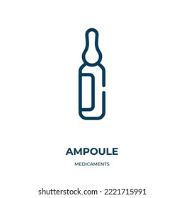 Ampoule icon. Linear vector illustration from medicaments collection. Outline ampoule icon vector. Thin line symbol for use on web and mobile apps, logo, print media.