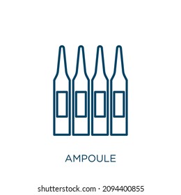 icono de la ampolla. Icono de contorno de ampollas lineales delgadas aislado en fondo blanco. Signo de ampolla vectorial de línea, símbolo para web y móvil
