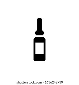 Ampoule icon vector  in black flat shape design isolated on white background, Vector icon eps 10