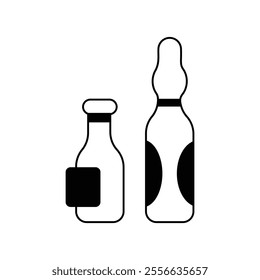 ampoule icon with white background vector stock illustration