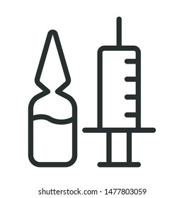 ampoule medicament - minimal line web icon. simple vector illustration. concept for infographic, website or app.