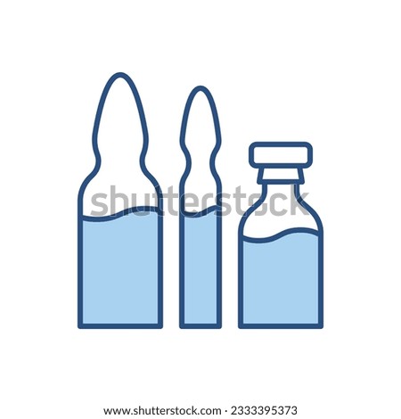 Ampoule and Vial Related Vector Line Icon Set. Drugs. Isolated on White Background. Editable Stroke