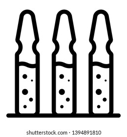 Ampoules icon. Outline ampoules vector icon for web design isolated on white background