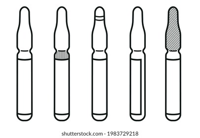 AMPOULES LINE ICON FOR INJECTION AND PEOPLE'S HEALTH