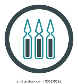Ampoules vector icon. Style is bicolor flat rounded symbol, soft blue colors, rounded angles, white background.