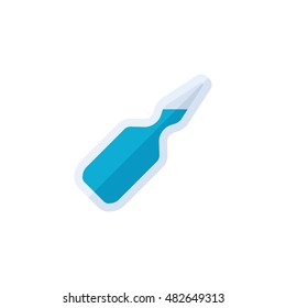 Ampule icon in flat color style. Vial vaccine antibody serum virus chemical medical medicine