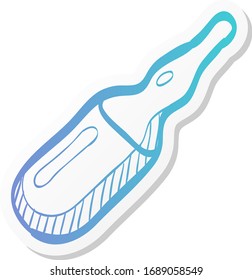 Ampule icon in sticker color style. Vial vaccine antibody serum virus chemical medical medicine