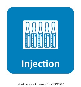 Ampule injection vector icon for web and print