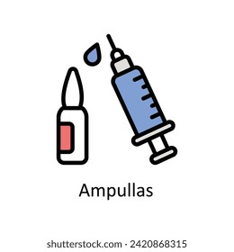 Ampullas vector Filled outline icon style illustration. EPS 10 File