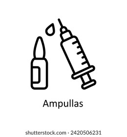 Ampullas vector outline icon style illustration. EPS 10 File