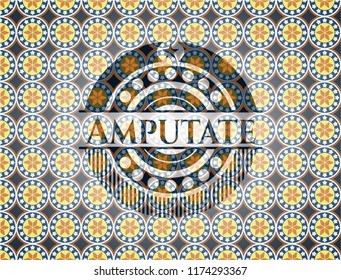 Amputate arabic emblem. Arabesque decoration.