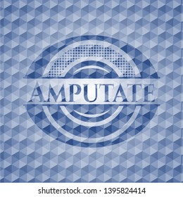 Amputate blue hexagon badge. Vector Illustration. Detailed.