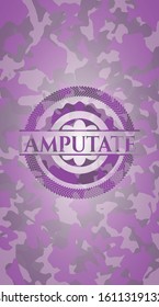 Amputate pink on camo texture. Vector Illustration. Detailed.