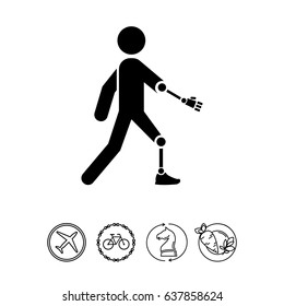 Amputated Arm and Leg Icon