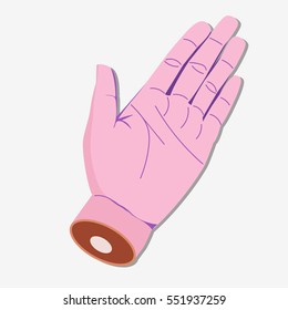 Amputated Hand Icon. Cut Out Palm. Flat Vector Stock Illustration