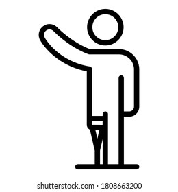 Amputated leg icon. Outline amputated leg vector icon for web design isolated on white background