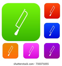 Amputation and surgical saw set icon color in flat style isolated on white. Collection sings vector illustration