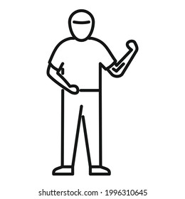 Amputee hand icon. Outline Amputee hand vector icon for web design isolated on white background