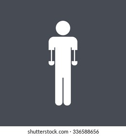 Amputee icon. Handicapped icon. Disabled person icon.
