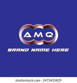 AMQ letra logo Vector único atractivo creativo moderno diseño inicial color blanco sobre fondo de color azul AMQ letra logo logo diseño
