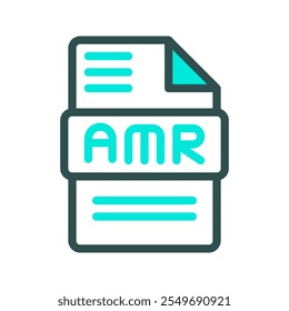 Amr is an audio file symbol with a cheerful combination of outline and color