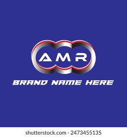 AMR letter logo vector unique attractive creative modern initial design white color on blue color background AMR letter logo icon design
