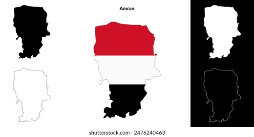 Amran Gouvernorat Outline Map Set