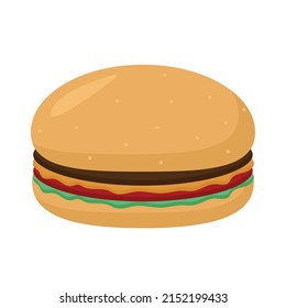 amrican burger illustration over white