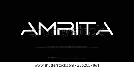 Amrita modern minimal flat alphabet capital letter logo design