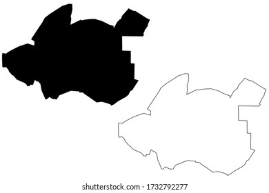Amritsar City (Republic of India, Punjab State) map vector illustration, scribble sketch City of Amritsar map