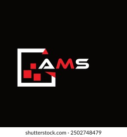  AMS creative minimalist letter logo.  AMS unique vector initials alphabet letter logo design
