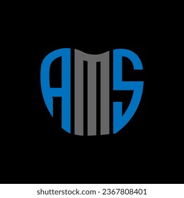 Diseño creativo del logo de la carta AMS. Diseño único de AMS.
